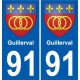91 Guillerval blason stemma adesivo piastra adesivi città