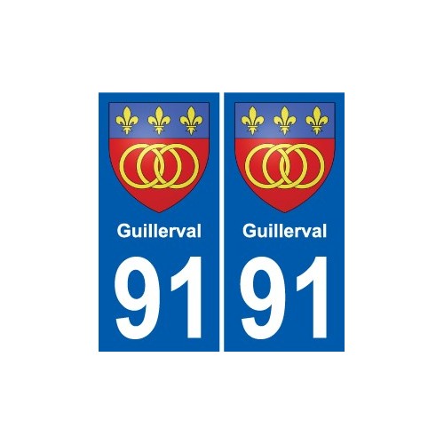 91 Guillerval blason blason autocollant plaque stickers ville