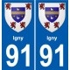 91 Breuillet blason autocollant plaque stickers ville