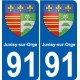 91 Juvisy-sur-Orge blason autocollant plaque stickers ville