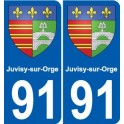 91 Juvisy-sur-Orge coat of arms sticker plate stickers city