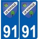 91 La Norville blason autocollant plaque stickers ville
