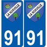 91 La Norville coat of arms sticker plate stickers city