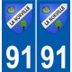 91 La Norville coat of arms sticker plate stickers city