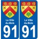 91 La Ville-du-Bois coat of arms sticker plate stickers city