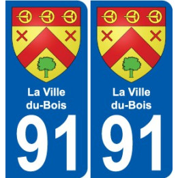 91 La Ville-du-Bois coat of arms sticker plate stickers city
