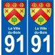 91 La Ville-du-Bois blason autocollant plaque stickers ville
