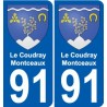 91 Le Coudray-Montceaux blason autocollant plaque stickers ville
