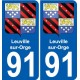 91 Leuville-sur-Orge blason autocollant plaque stickers ville