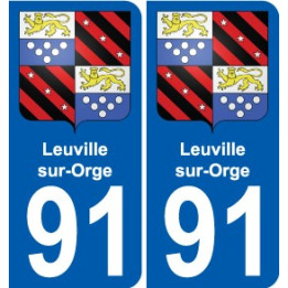 91 Leuville-sur-Orge blason autocollant plaque stickers ville