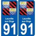 91 Leuville-sur-Orge blason autocollant plaque stickers ville