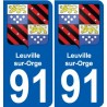 91 Leuville-sur-Orge wappen aufkleber typenschild aufkleber stadt