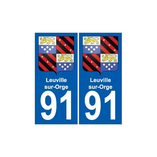 91 Leuville-sur-Orge stemma adesivo piastra adesivi città