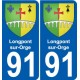 91 Longpont-sur-Orge blason autocollant plaque stickers ville