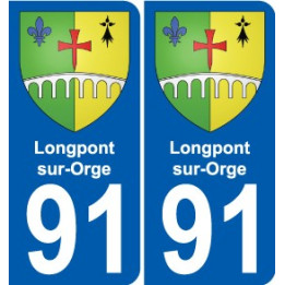 91 Longpont-sur-Orge coat of arms sticker plate stickers city