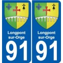 91 Longpont-sur-Orge coat of arms sticker plate stickers city