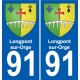 91 Longpont-sur-Orge blason autocollant plaque stickers ville