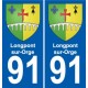 91 Longpont-sur-Orge wappen aufkleber typenschild aufkleber stadt