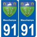 91 Mauchamps blason autocollant plaque stickers ville