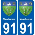 91 Mauchamps coat of arms sticker plate stickers city