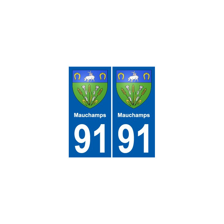 91 Mauchamps blason autocollant plaque stickers ville