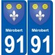 91 Mérobert blason autocollant plaque stickers ville