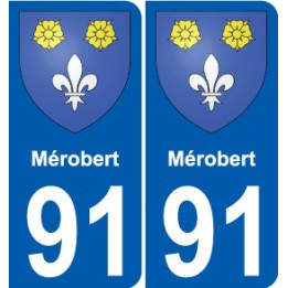 91 Mérobert coat of arms sticker plate stickers city