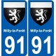 91 Milly-la-Forêt stemma adesivo piastra adesivi città