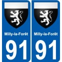 91 Milly-la-Forêt blason autocollant plaque stickers ville