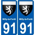 91 Milly-la-Forêt stemma adesivo piastra adesivi città