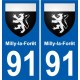 91 Milly-la-Forêt stemma adesivo piastra adesivi città