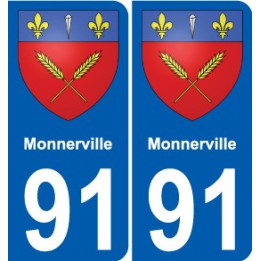 91 Monnerville wappen aufkleber typenschild aufkleber stadt