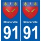 91 Monnerville stemma adesivo piastra adesivi città