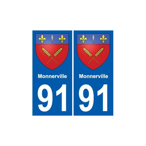 91 Monnerville stemma adesivo piastra adesivi città