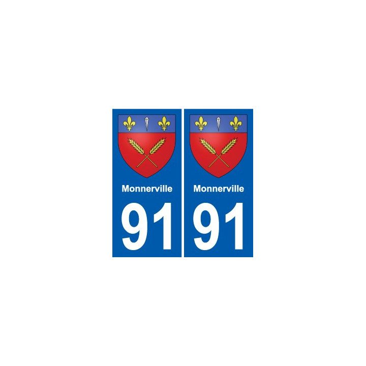 91 Monnerville wappen aufkleber typenschild aufkleber stadt
