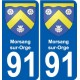 91 Morsang-sur-Orge wappen aufkleber typenschild aufkleber stadt