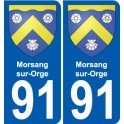 91 Morsang-sur-Orge coat of arms sticker plate stickers city