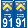 91 Morsang-sur-Orge coat of arms sticker plate stickers city