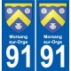91 Morsang-sur-Orge coat of arms sticker plate stickers city
