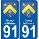 91 Breuillet blason autocollant plaque stickers ville