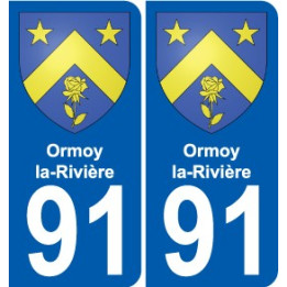 91 Ormoy-la-Rivière coat of arms sticker plate stickers city