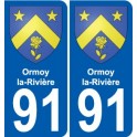 91 Ormoy-la-Rivière coat of arms sticker plate stickers city