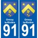 91 Ormoy-la-Rivière wappen aufkleber typenschild aufkleber stadt