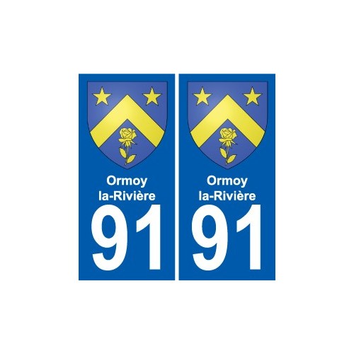 91 Ormoy-la-Rivière coat of arms sticker plate stickers city