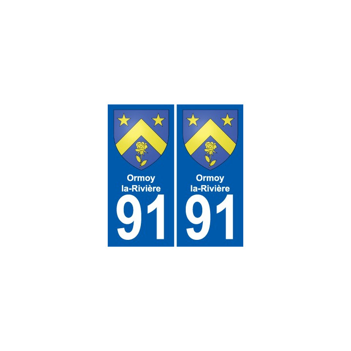 91 Ormoy-la-Rivière coat of arms sticker plate stickers city