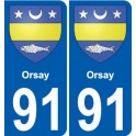 91 Orsay stemma adesivo piastra adesivi città