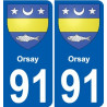 91 Orsay wappen aufkleber typenschild aufkleber stadt