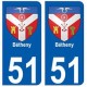 51 Bétheny blason autocollant plaque stickers ville