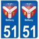 51 Bétheny blason autocollant plaque stickers ville