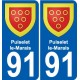 91 Puiselet-le-Marais blason autocollant plaque stickers ville